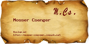 Mosser Csenger névjegykártya